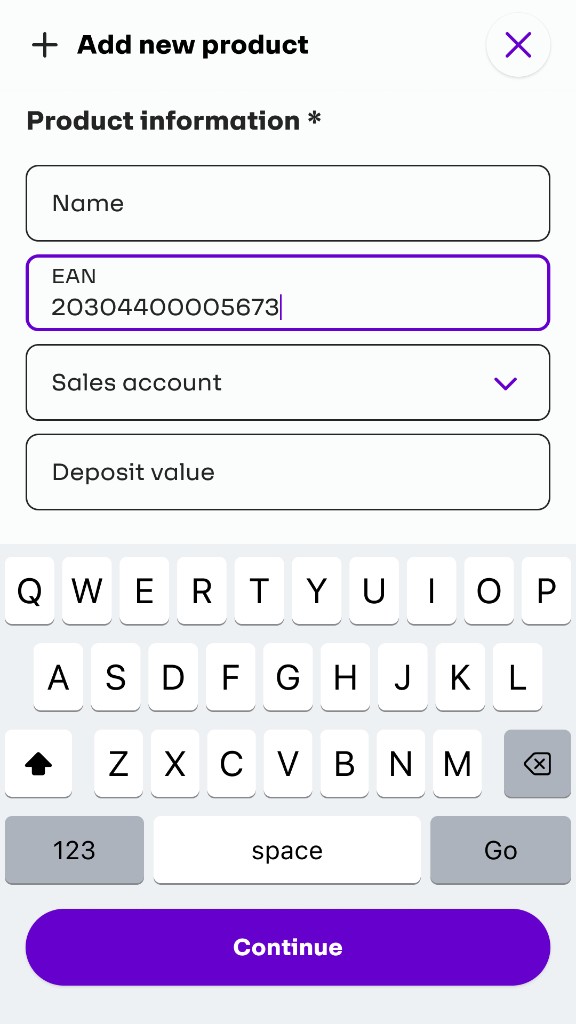 Add new product form